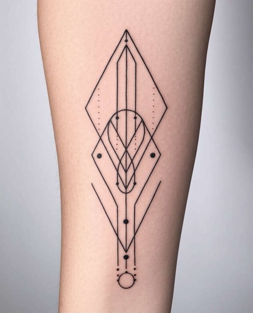 Tatuaje geométrico minimalista